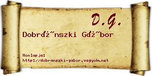 Dobránszki Gábor névjegykártya