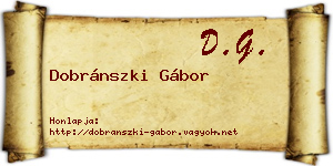 Dobránszki Gábor névjegykártya