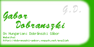 gabor dobranszki business card